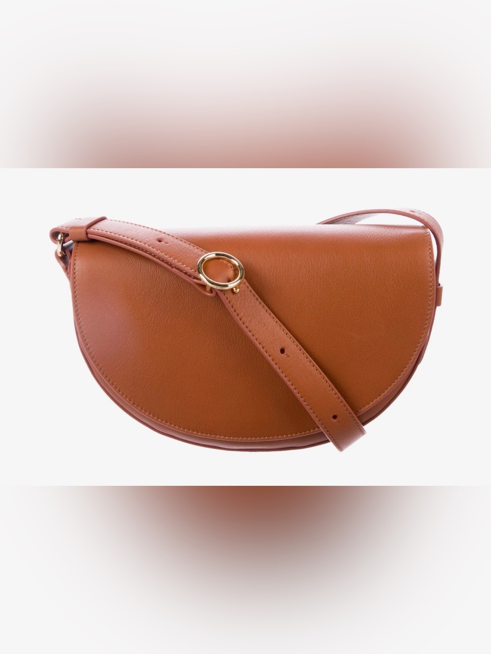 Cuyana half moon Saddle Crossbody Bag in Cognac Brown